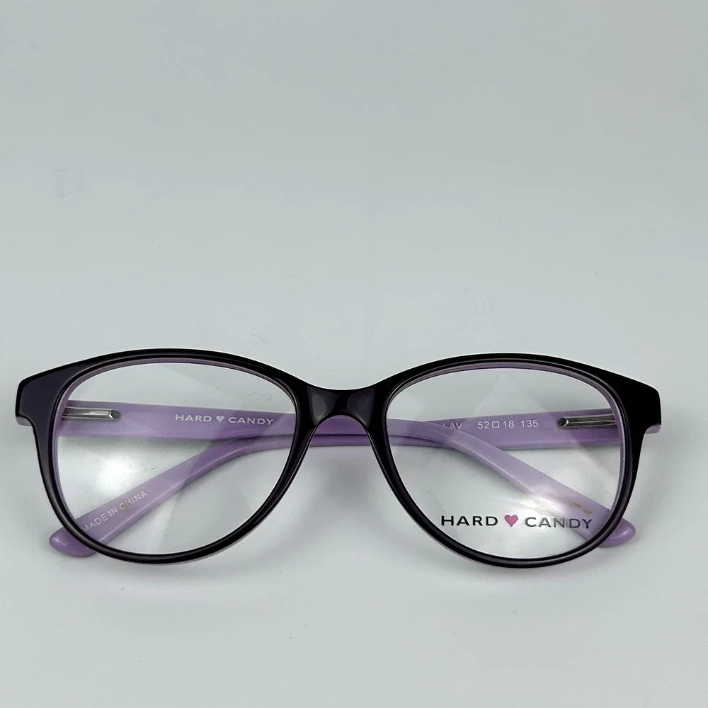 Hard Candy HC43 LAV Womens Eyeglasses Frame Purple Plastic Full Rim 52-18-135mm